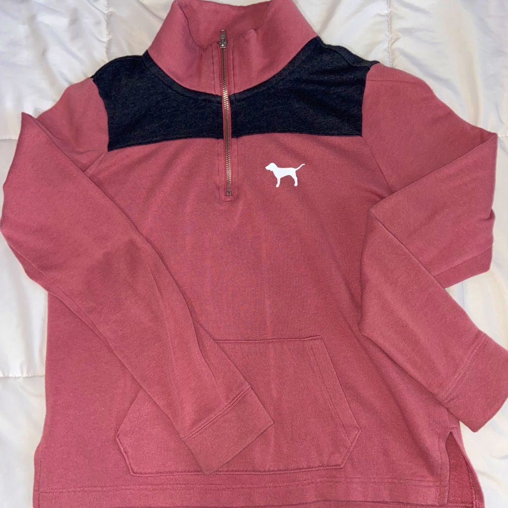 Victoria Secret Pink Quarter zip, Color rose pink